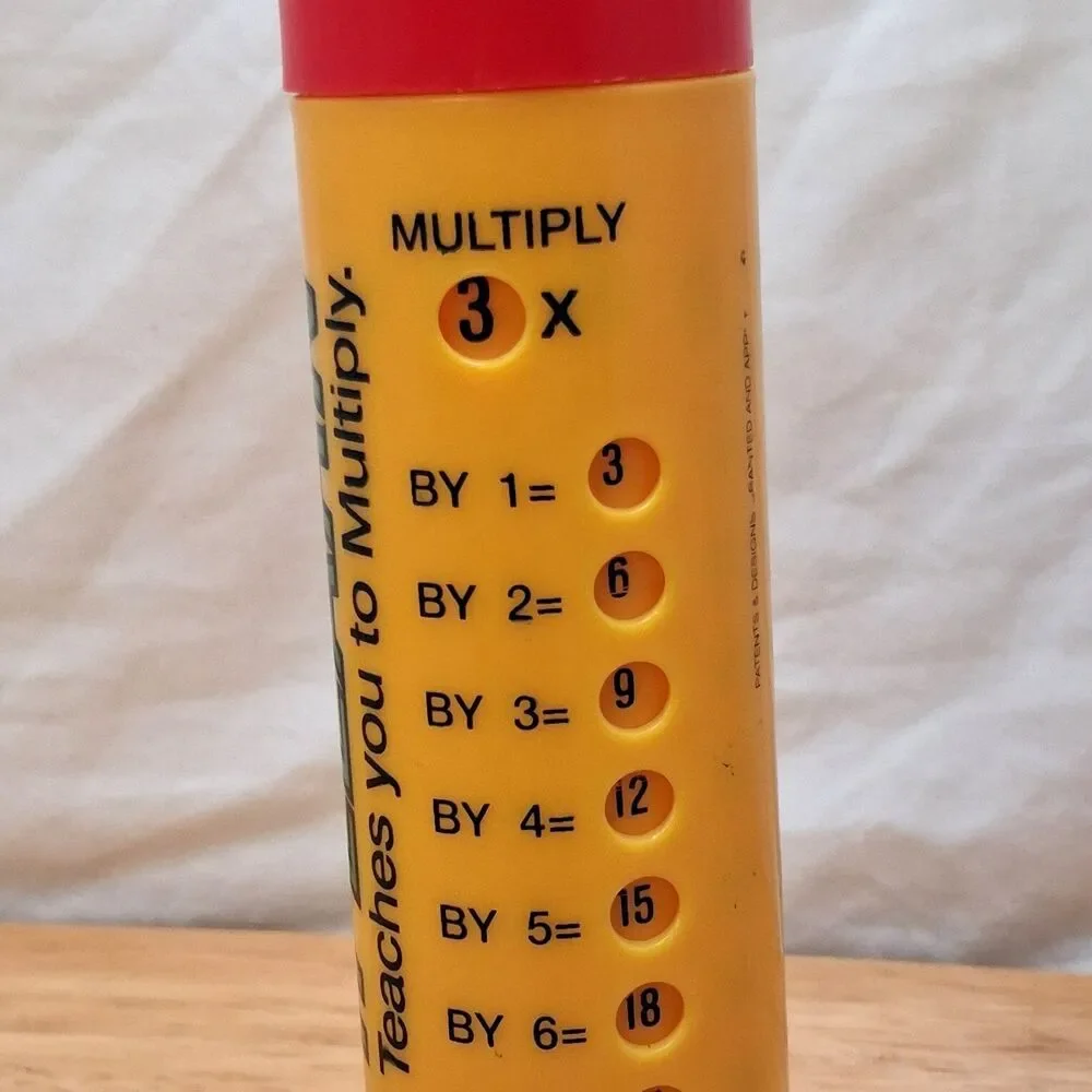 Vintage Turn N Learn Plastic Pencil Box Math Add Subtract Homeschool Learning